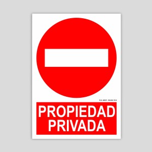 Cartel de propiedad privada