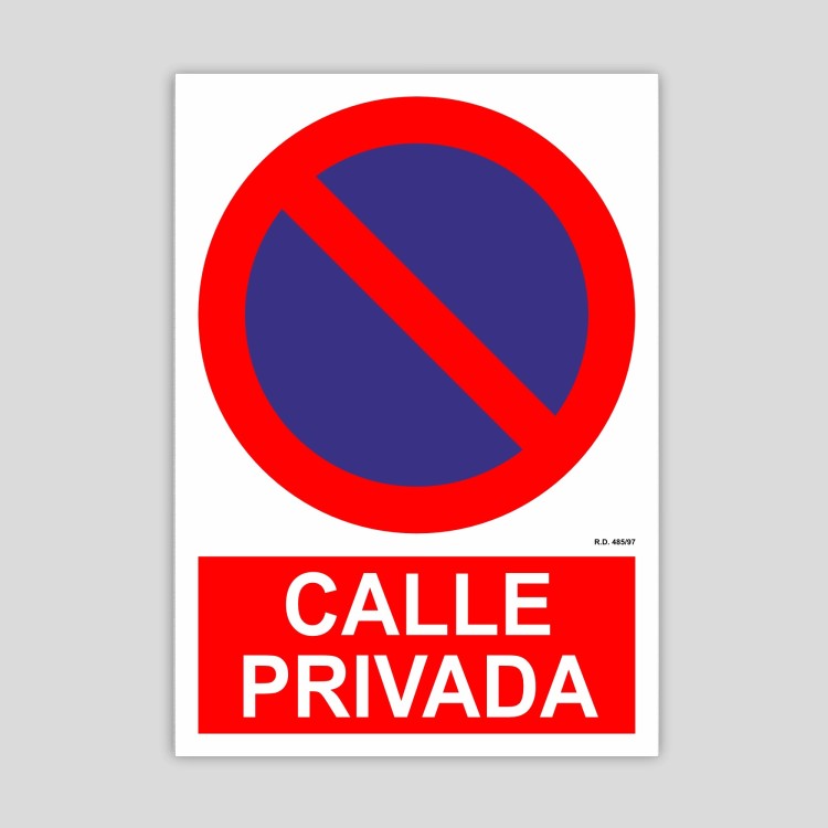 Cartel de calle privada