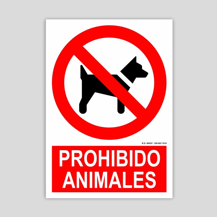 Cartel de prohibido animales