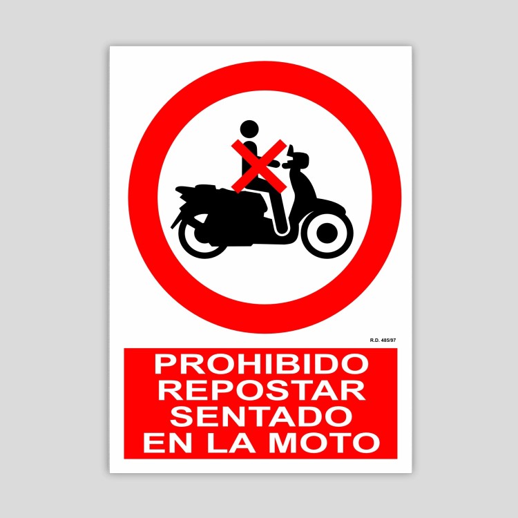 No refueling sign sitting on the motorcycle