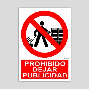 Cartel de prohibido dejar publicidad