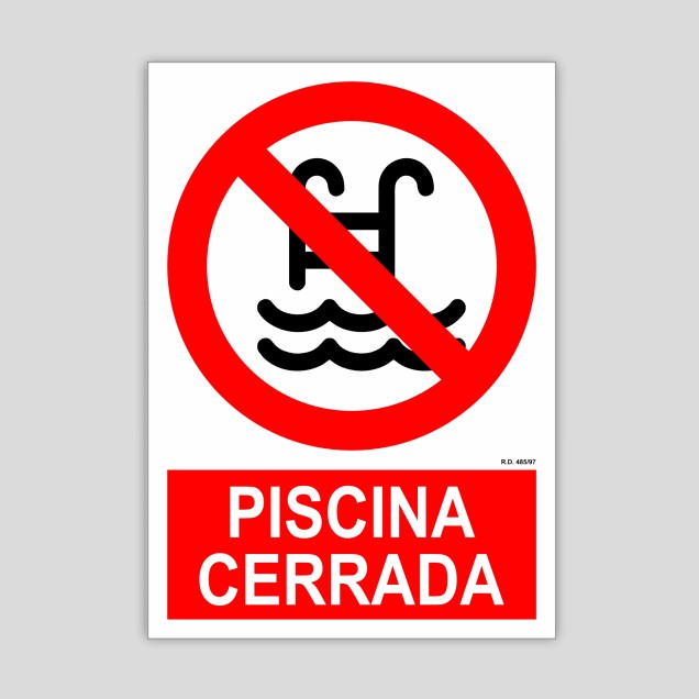 Closed swimming pool sign