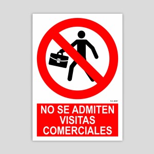 Cartel de prohibición de visitas comerciales