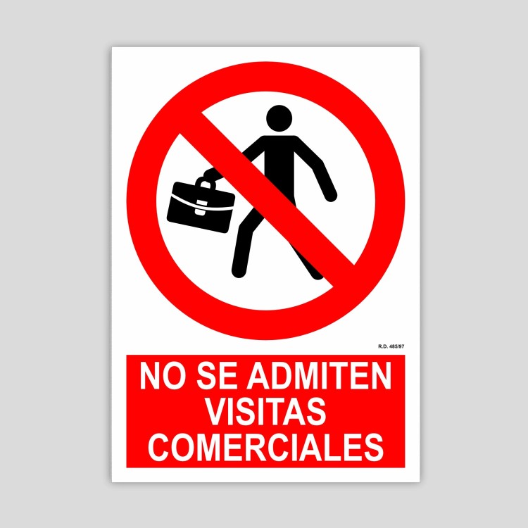 Cartell de no s'admeten vistes comercials