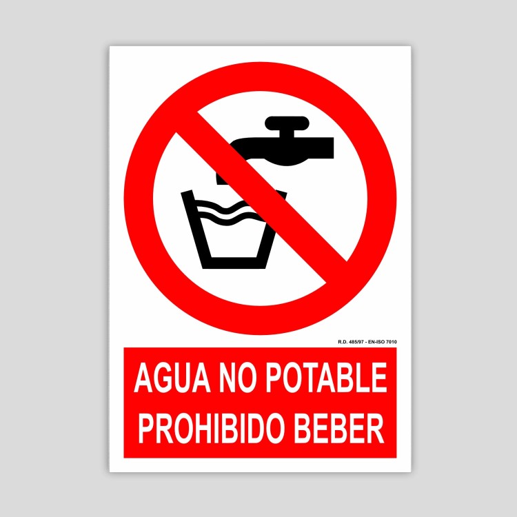 Cartell de aigua no potable prohibit beure