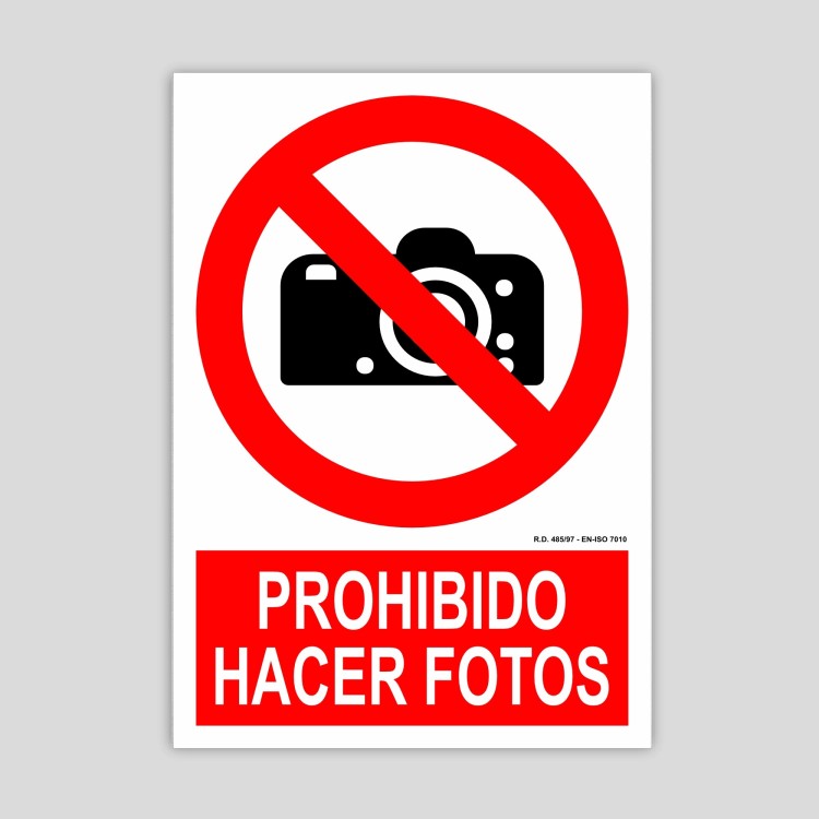 Sign prohibiting taking photos