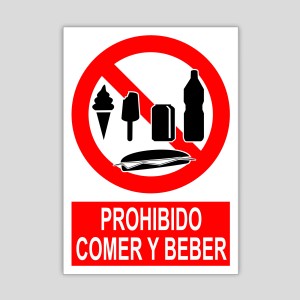Cartell de prohibit menjar i beure