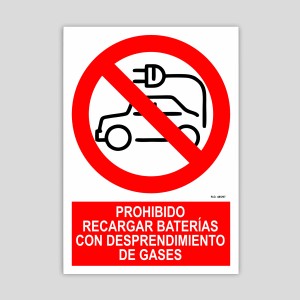 Prohibido recargar baterías con desprendimiento de gases