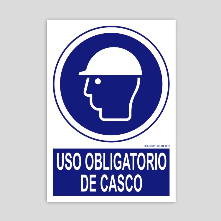 Cartel de uso obligatorio de casco