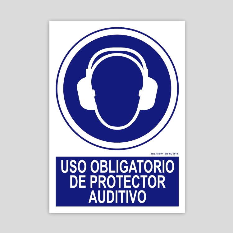 Cartell d'Ús obligatori de protector auditiu