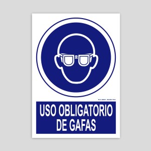 Cartel de uso obligatorio de gafas