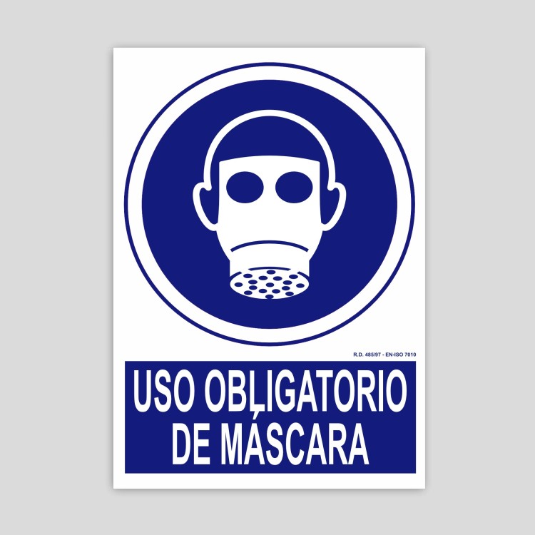 Cartel de uso obligatorio de máscara