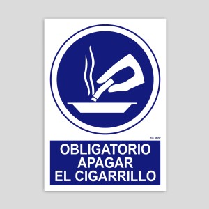 Cartel de obligatorio apagar el cigarro