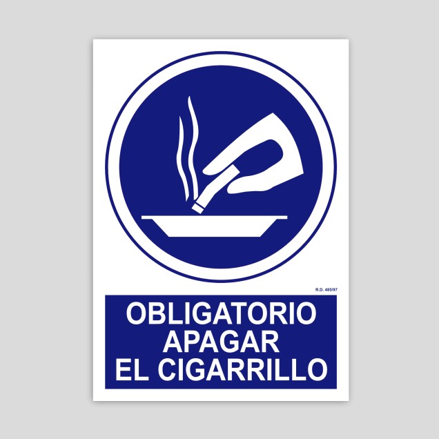 Cartell d'obligatori apagar la cigarreta