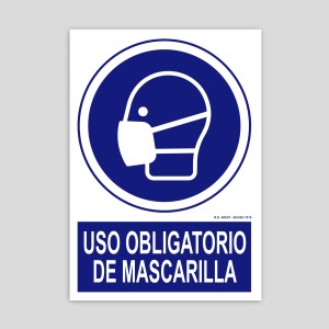 Cartel de uso obligatorio de mascarilla