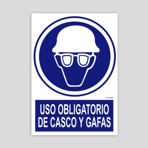 Cartell d'ús obligatori casc i ulleres