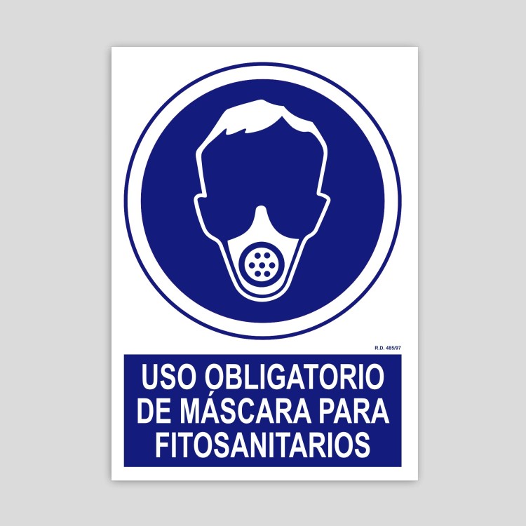 Cartell d'ús obligatori de màscara per fitosanitaris