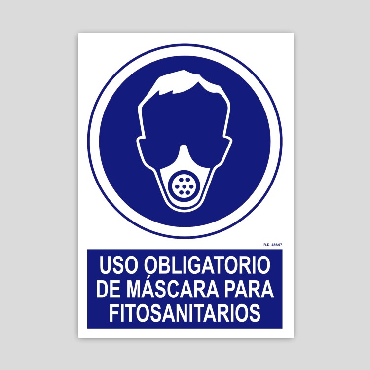 Cartel de Uso obligatorio de máscara para fitosanitarios