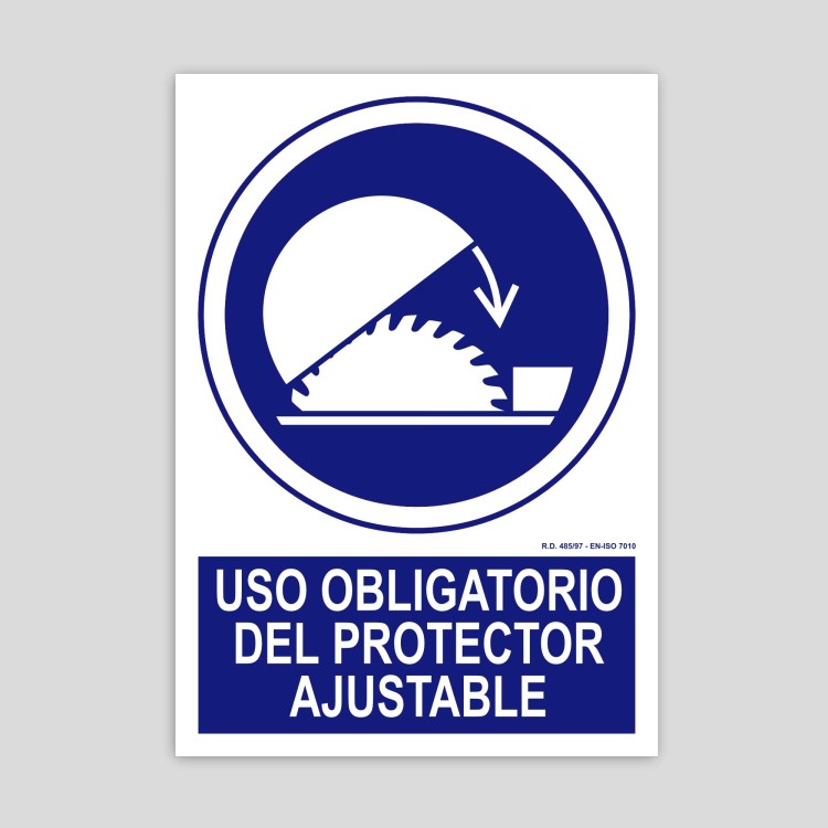 Cartell d'ús obligatori del protector adjustable