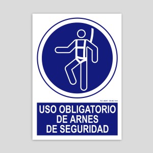 Cartell d'ús obligatori d'arnés de seguretat