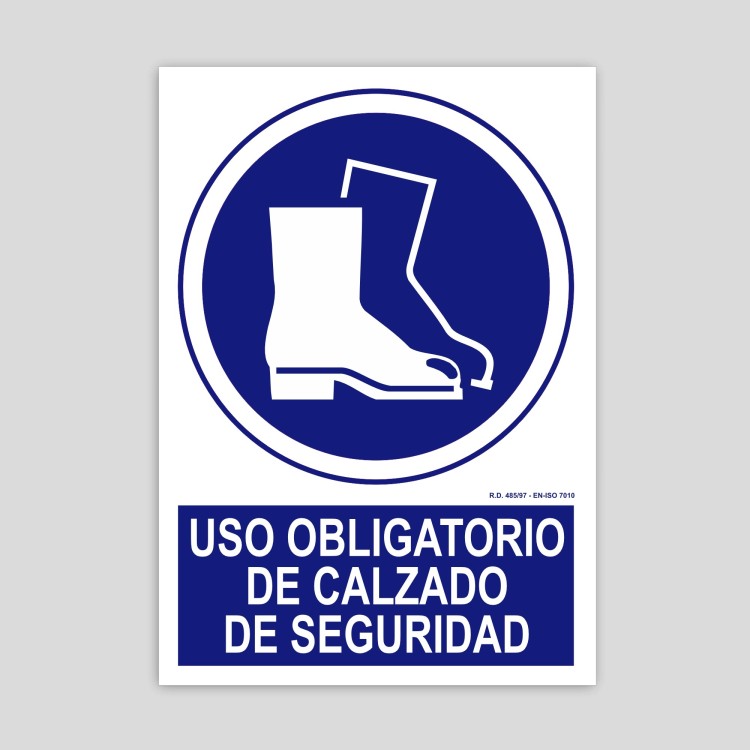 Cartel de uso obligatorio de calzado de seguridad