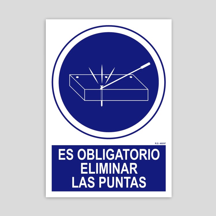 Cartel de obligatorio eliminar las puntas