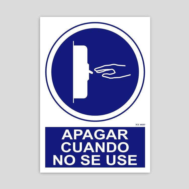 Cartel de Apagar cuando no se use