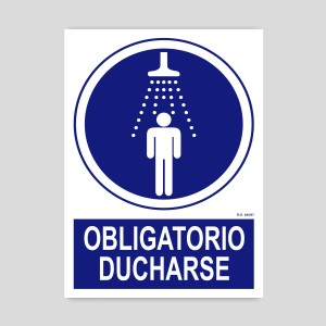 Cartel de Obligatorio ducharse