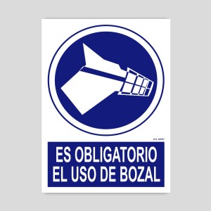 Cartel de Obligatorio el uso de bozal