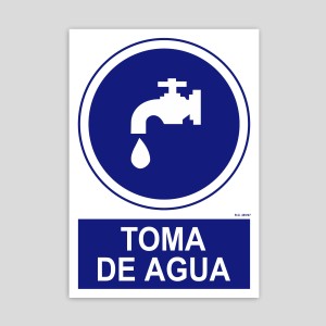 Cartel de Toma de agua