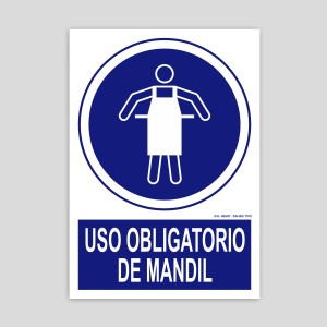 Sign of mandatory use of apron