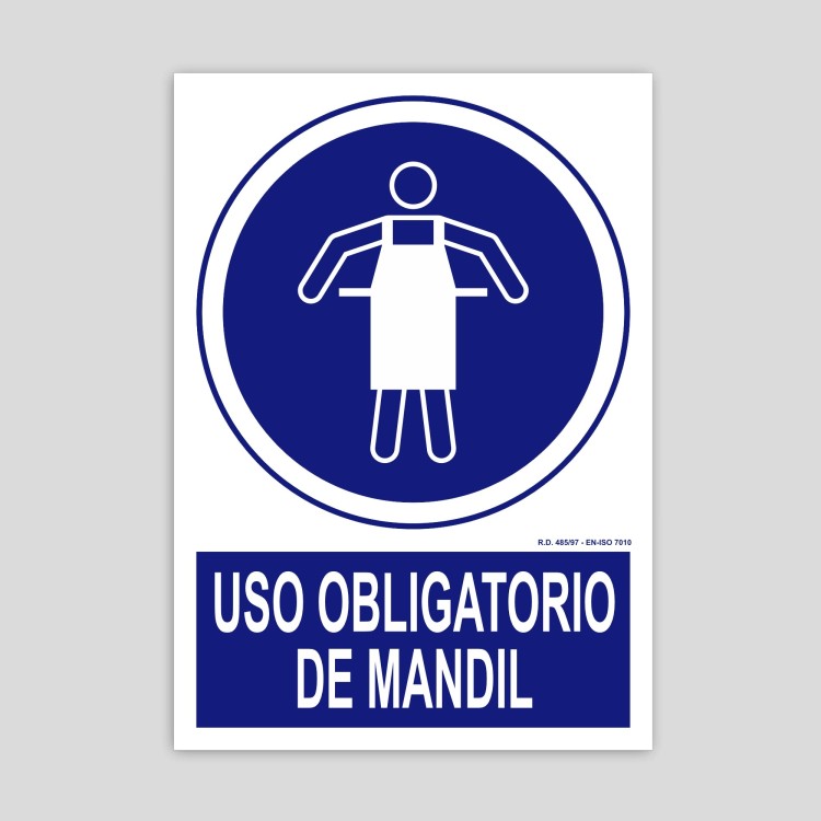 Sign of mandatory use of apron