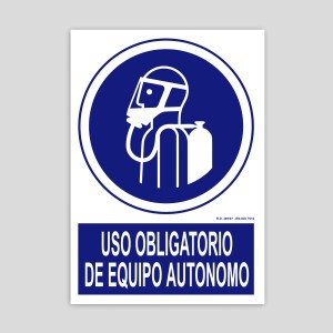 Cartel de Uso obligatorio de equipo autónomo