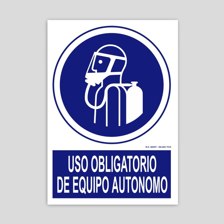Mandatory use of autonomous equipment poster