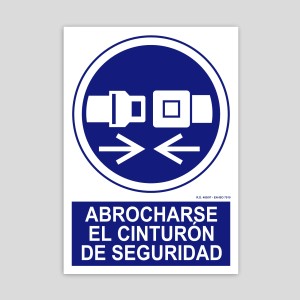 Mandatory sign Fasten your seat belt
