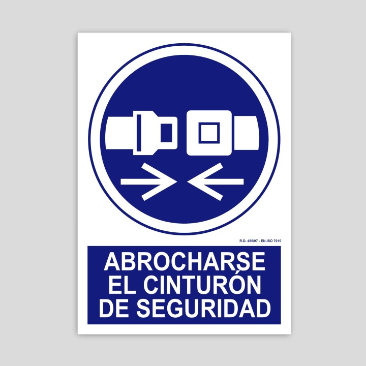 Cartel de obligatorio Abrocharse el cinturón de seguridad