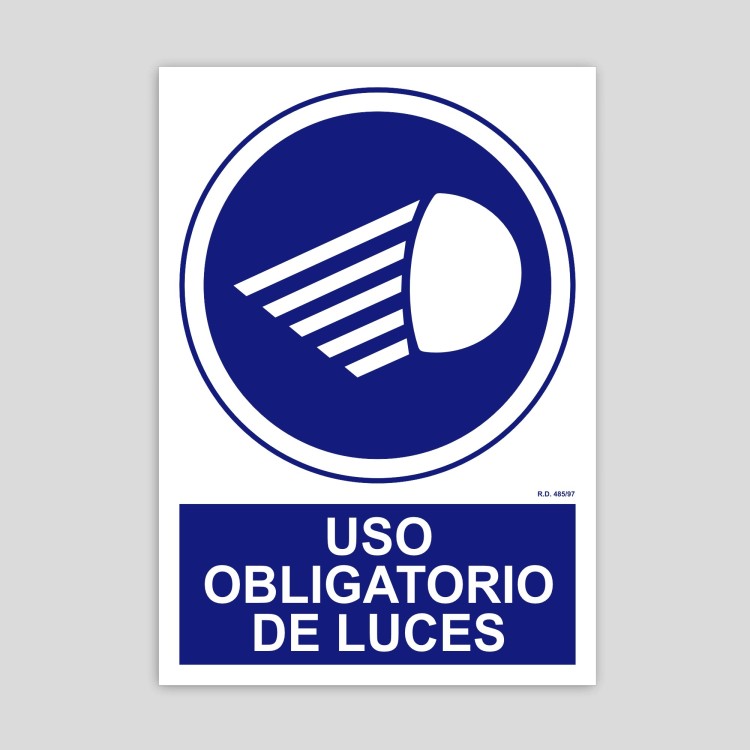 Cartel de Uso obligatorio de luces