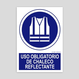 Cartel de Uso obligatorio de chaleco reflectante