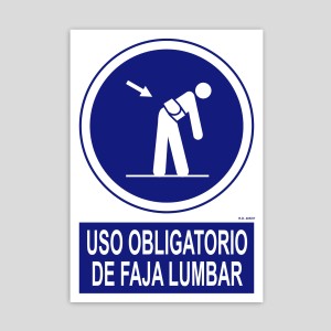 Poster for mandatory use of lumbar support