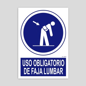 Cartell d'ús obligatori de faixa lumbar