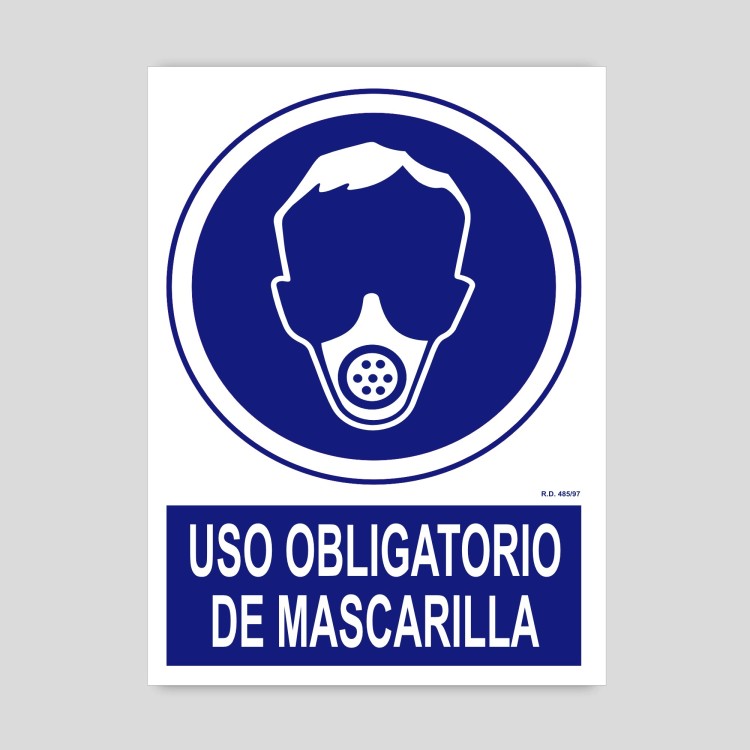 Cartel de uso obligatorio de máscara