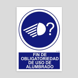 Cartel de fin de obligatoriedad de uso de alumbrado