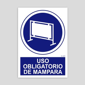 Cartel de Uso obligatorio de mampara