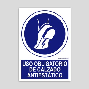 Cartell d'ús obligatori de calçat antiestàtic