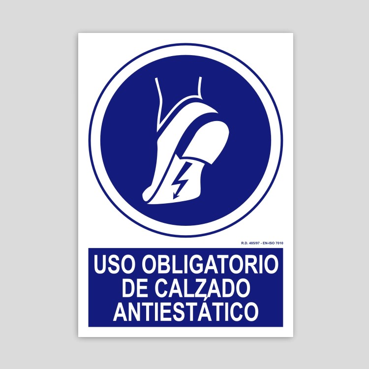 Cartell d'ús obligatori de calçat antiestàtic