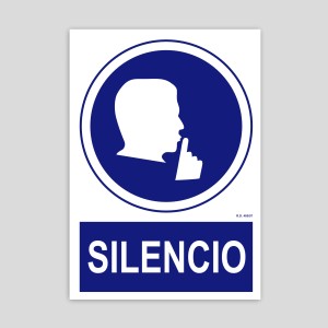 Cartel de obligatorio guardar silencio