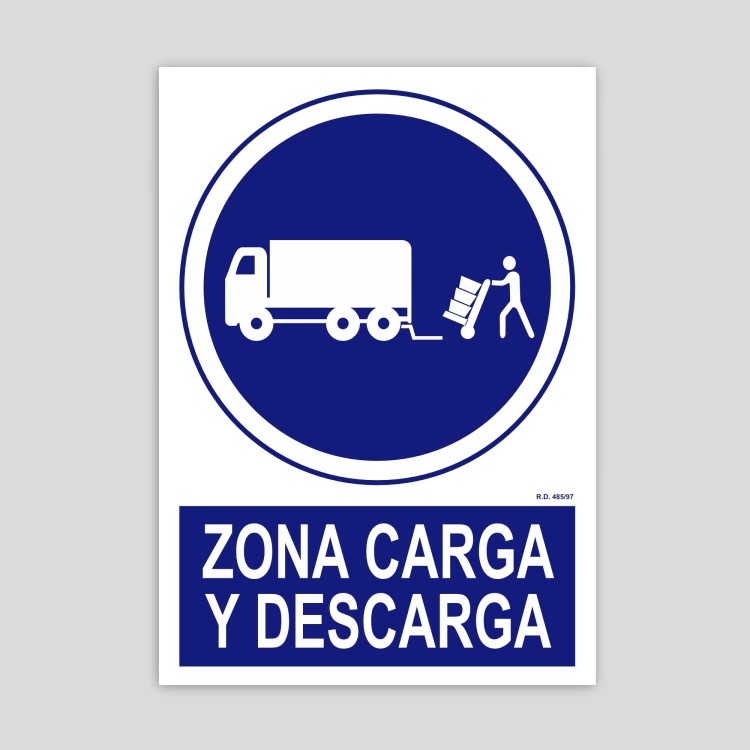 Cartel de zona de carga y descarga