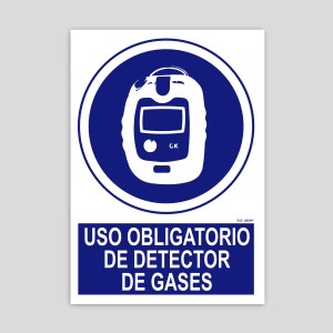 Cartel de uso obligatorio de detector de gases