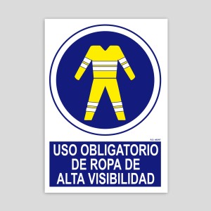 Mandatory use of high visibility clothing sign