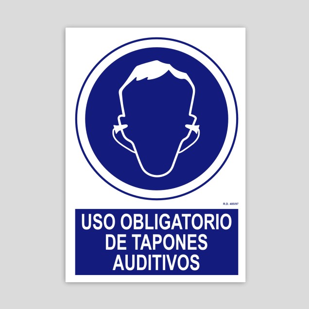 Cartel de uso obligatorio de tapones auditivos